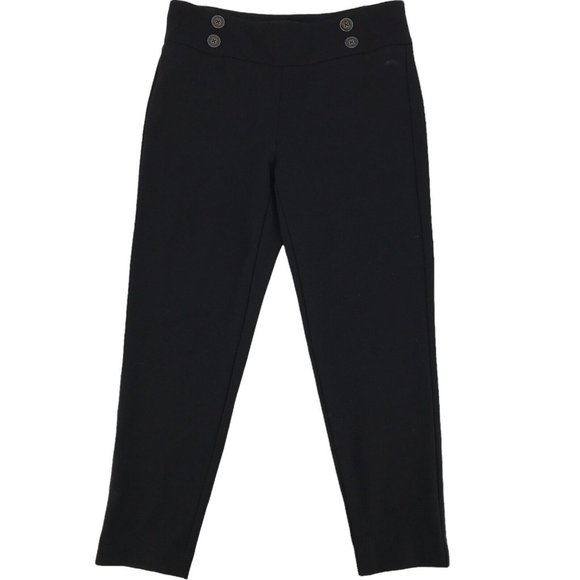 Nanette Lepore Women's Black Flat Front Quality Knit Pull on Dress Pants Size M - Picture 1 of 6
